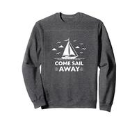 Vieni Sail Away Nautical Adventure Barca a Vela Felpa, Unisex per Adulti, Grigio Scuro, M
