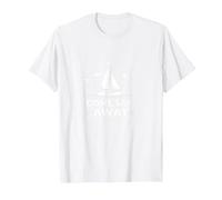 Vieni Sail Away Nautical Adventure Barca a Vela Maglietta, Uomo, Bianco, M