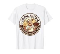 Vienna Austria - Capitale Torta al Cioccolato - Logo Vintage Maglietta