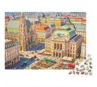 Vienna Cityscape 1000 Pezzi Puzzle Riciclato Austrian Cities Puzzle per Persone Anziane Accessori per Gioco di Puzzle for Family And Friends Birthdays Great Gift 70x50cm/1000pcs