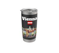 Vienna viaggio souvenir skyline amante Austria mappa bandiera austriaca Bicchiere termico in acciaio inox doppia parete