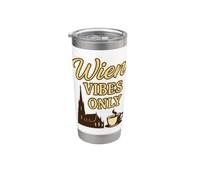 Vienna Vibes Only - Città austriaca classica e cultura del caffè Bicchiere termico in acciaio inox doppia parete