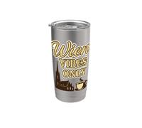 Vienna Vibes Only - Città austriaca classica e cultura del caffè Bicchiere termico in acciaio inox doppia parete