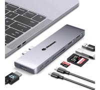 VIENON Adattatore multiporta USB C Hub per MacBook, docking station 7 in 2 con 4KHDMI, 40Gbps Thunderbolt 2, 5Gbps USB 3.0 e USB C 3.0, lettore di schede SD/TF