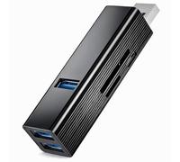 VIENON Hub USB 3.0 6 in 1, adattatore USB in alluminio con porta di alimentazione, lettore di schede SD/TF, espansore splitter USB per laptop, PC, desktop, auto, collegare U Disk, unità flash, mouse