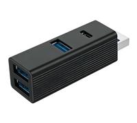 VIENON Hub USB 3.0 a 4 porte, adattatore USB in alluminio con porta di alimentazione, splitter USB ad alta velocità da 5 Gbp, espansore per laptop, PC, desktop, auto, collegare U Disk, unità flash