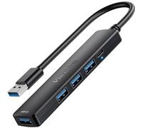 VIENON Hub USB 3.0 a 5 porte, splitter USB Extender USB con porta dati e alimentazione USB-C da 5 V, prolunga USB per una porta laptop, PC, PS4/5, Xbox, auto e altro ancora