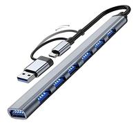 VIENON - Hub USB 3.0 con 7 porte, in alluminio da USB C a USB 3.0 per MacBook, Mac Pro/Mini, iMac, PS4, PS5, Surface Pro, Flash Drive, Samsung