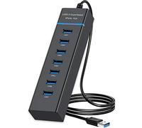 VIENON Hub USB 3.0, splitter USB a 7 porte per laptop, PC, MacBook, Mac Pro, Mac Mini, iMac, Surface Pro e altri dispositivi USB
