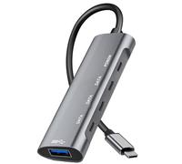 VIENON Hub USB C 5 Gbps, docking station per laptop con 3 dati USB-C da 5 Gbps, 1 USB-A da 5 Gbps e 1 PD 60 W compatibile per MacBook Pro, iMac, iPad Pro, iPhone 16/15, Galaxy S24 e altro ancora