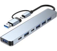 Vienon Hub USB C Hub 3.0, prolunga USB 7 in 1 in alluminio, splitter USB con 1 x USB 3.0, 4 x USB 2.0 e 2 x porte USB C per MacBook Pro Air e altri dispositivi PC/laptop/tablet