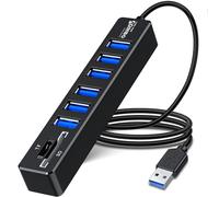Vienon, hub USB, splitter a 7 porte USB con 6 porte USB e lettore di schede SD/TF per laptop, PC, MacBook, Mac Pro, Mac Mini, iMac, Surface Pro e altri dispositivi USB