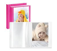 Vienrose Album Fotografico 13x18 Set di 3 Pezzi con Copertina Personalizzabile 26 Tasche per 52 Foto Piccolo Fotolibro Design Portafoto Bambini Matrimonio Viaggio, Rosa