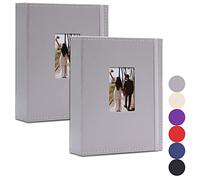 Vienrose Album Fotografico per Instax Mini con 208 foto compatibile con Fujifilm Instax 12, 11, 90, Polaroid Snap, Kodak Zink, 104 Tasche per Album Grigio (2 Confezione)
