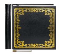 Vienrose Album Grande Autoadesivo Copertura in Pelle Album Scrapbook 27×28 cm Stampa Vintage Libro dei Ricordi DIY 60 pagine Vuote con una Penna Metallica, Nero