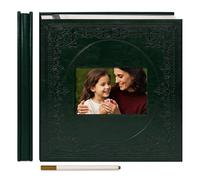 Vienrose Vintage Album Fotografico Autoadesivo con Copertina in Finta Pelle, Design Goffrato Fotolibro 60 Pagine para Bebé, Niños, Boda, Verde Scuro