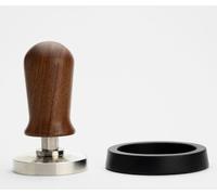 Vienso Profi Barista Set di pressa - regolazione della pressione con pressione di circa 14 kg con molla integrata, timbro per caffè in acciaio inox, con Tappetino per tamper., Manico in legno., 51 mm