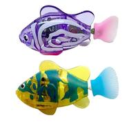 Vientiane 2 Pezzi Pesce Giocattolo di Plastica, Robot da Bagno, Rosa e Blu Navy