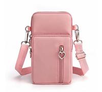 Vientiane Borsa Messenger Donna,3 strati Borsa di stoffa della signora Oxford,Borsa a tracolla piccola da donna, Borsa a tracolla con Cerniera Mini Cuore,Può Ospitare Telefoni Cellulari, Chiavi(Rosa)