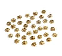 VIEPGJ 50 pezzi di perline distanziatrici a forma di fiore in foglia d'oro color argento antico tibetano per la creazione di gioielli, accessori fai da te per ricamo, 7 mm