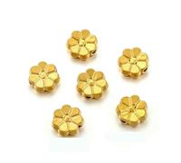 VIEPGJ pezzi di perline distanziatrici in acciaio inossidabile a forma di fiore rotondo placcate in oro per collane fai da te, bracciali, materiali per la creazione di gioielli all'ingrosso - Oro D