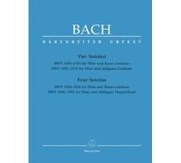 Vier Sonaten -BWV 1034-1035 für Flöte und Basso continuo. BWV 1030, 1032 für Flöte und obligates Cembalo-.BÄRENREITER URTEXT.Spielpartitur(en), Stimmensatz, Urtextausgabe, Sammelband