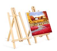 Viesap Cavalletto Pittura, Cavalletto da Tavolo(Set da 2), 40 cm Mini Cavalletto, Ideale Cavalletto in Legno, Cavalletto Pittura Treppiede Legno Pieghevole, per Tela/Pittura, Mostre, Disegni ed Arte