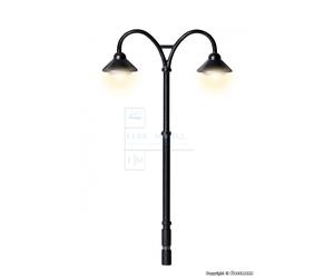 VIESSMANN 6109 - Lampione stradale moderno con doppio Led a luce calda, 74 mm Sc