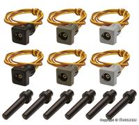Viessmann H0 6806 Set Di Contatti A Spina 6 Pezzi Grigio Verde Nero