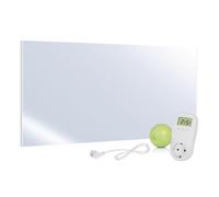 VIESTA® H700 Riscaldatore a infrarossi con specchio 700 W con termostato TH10 - Carbon Crystal - Termoarredo da parete sottile con vetro a specchio - Design elegante 2-in-1