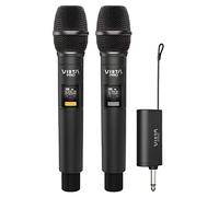 Vieta Pro Due microfoni wireless, Party Mic Duo, connettore USB-C, 6,5 mm Mono Jack, interferenze basse e un ricevitore fino a 12 ore.