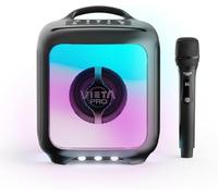 Vieta Pro - Potente altoparlante Bluetooth da 100W con luci LED RGB, batteria 9H, TWS, USB, microSD, karaoke con microfono e comando, doppio ingresso microfono, portatile per feste ed eventi, Party 55