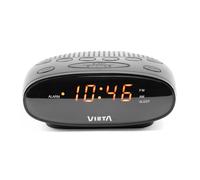 Vieta Pro | Sveglia digitale con radio FM e altoparlante integrato da tavolo per comodino con display a LED rosso con orologio e allarme incorporato. Modalità sonno e pulsante Snooze | VHAL100