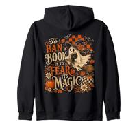 Vietare Un Libro Significa temere Il Suo Magico Lettore di Libri di Halloween Felpa con Cappuccio