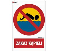 Vietato fare il bagno - cartello 20 X 30 CM, PANNELLO IN PVC LIBRES POLSKA SP