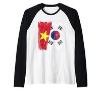 Vietnam Corea del Sud Half Flag Vietnamita Sud Corea Jersey Maglia con Maniche Raglan