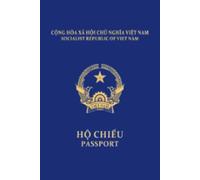 Vietnam Vietnamese Passport Replica Cover Lined Hardcover 6'' x 9'' Notebook / Journal 120 pages