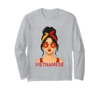 Vietnamese Girl Vietnam Flag Vietnamese Girlfriend Wife Maglia a Manica