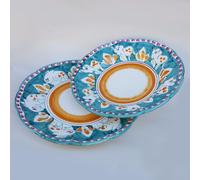 Vietri Servizio Piatti 2pz. in Ceramica Vietri 100% decorato a mano Verde Scuro