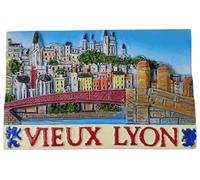Vieux Lyon Francia magnete frigorifero 3D souvenir viaggio frigorifero decorazione magnetica Sticker Craft Collection