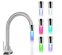 VIEVRE 2 rubinetti a LED, 7 colori, accessorio per rubinetto da cucina, risparmio d'acqua bluegreen