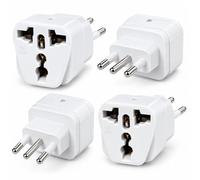 VIEVRE 4 adattatori da viaggio Italia tipo L, max 10 A, 110-250 V, 2000 W | Presa universale per spine comuni da UE, USA, UK, Cina, Giappone, Australia, Italia e Svizzera