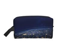 View of Earth Borsa da toilette Borsa per cosmetici Borsa per cancelleria Borsa da viaggio Borsa per riporre oggetti quotidiani, bianco, Taglia unica