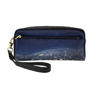 View of Earth Piccola borsa per trucco, borsa da viaggio, borsa cosmetica per donne, cerniera durevole, Nero , Taglia unica, Astuccio per trucchi