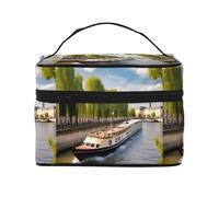 View of The Seine Borsa cosmetica impermeabile portatile di grande capacità 23x17x16cm per viaggio sport all'aria aperta regalo compagno di nozze, Nero , Taglia unica