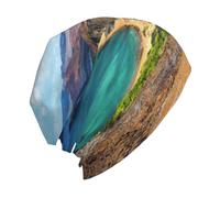 View of Two Beaches - Berretto invernale da donna, unisex, con teschio, morbido, comodo, per la perdita dei capelli, multiuso