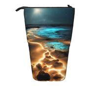 View Under The Moon - Astuccio espandibile per matite, in tessuto Oxford multi-design, altezza regolabile, trousse multiuso per cosmetici