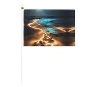 View under the moon - Bandiere palmari, 14 x 20,8 cm, confezione da 10