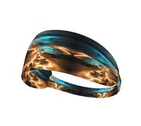 View under the moon - Fascia elastica per capelli antiscivolo, traspirante, per donne e uomini, per allenamento, palestra, corsa, yoga, tennis