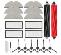 VIEWALL 20 Pack Accessori per Aspirapolvere Roborock Q5 Pro/Q5 Pro+/Q8 Max+/Q8 Max,2 Spazzole Principali,4 Filtri HEPA,6 Spazzole laterali,1 Spazzola,1 Cacciavite Set di Pezzi Ricambio di Ricambio